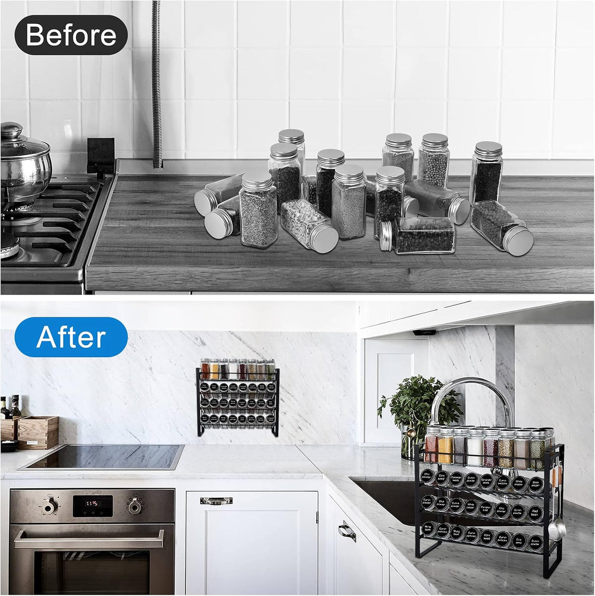 4 Tier Spice Rack with Hooks Y85117