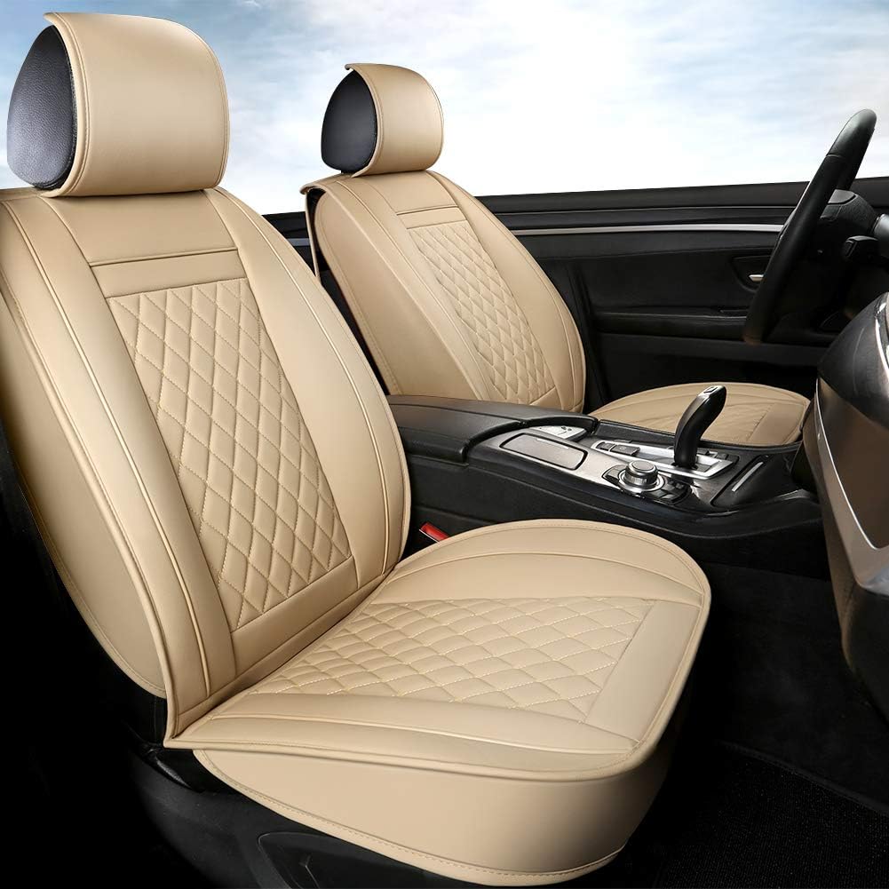 Beige Front Car Seat Covers D4611