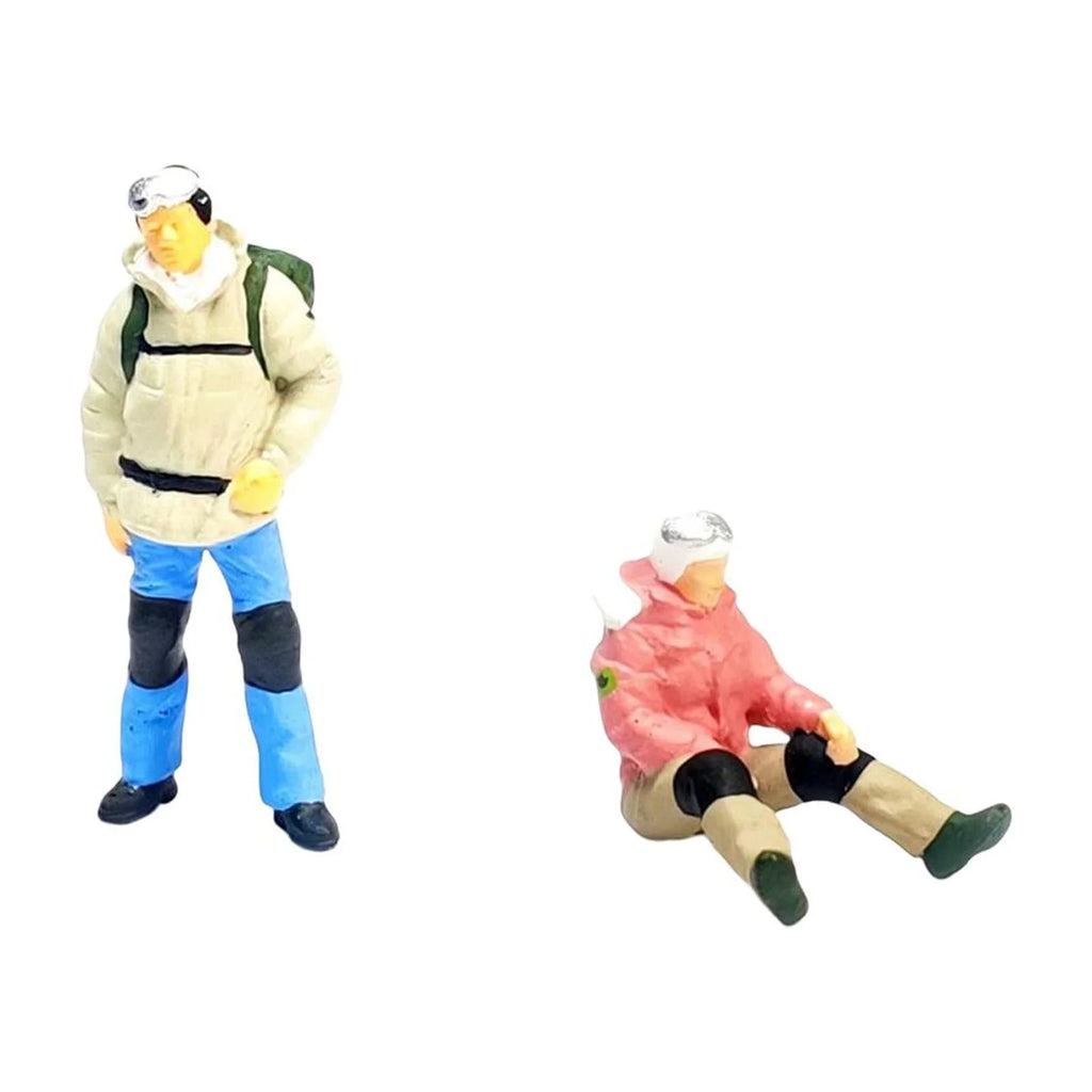 2x Painted Miniature People Toys for Dollhouse G72834