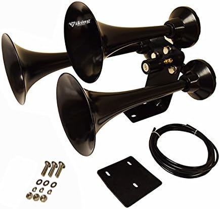 Black Three Trumpet Train Air Horn F6624