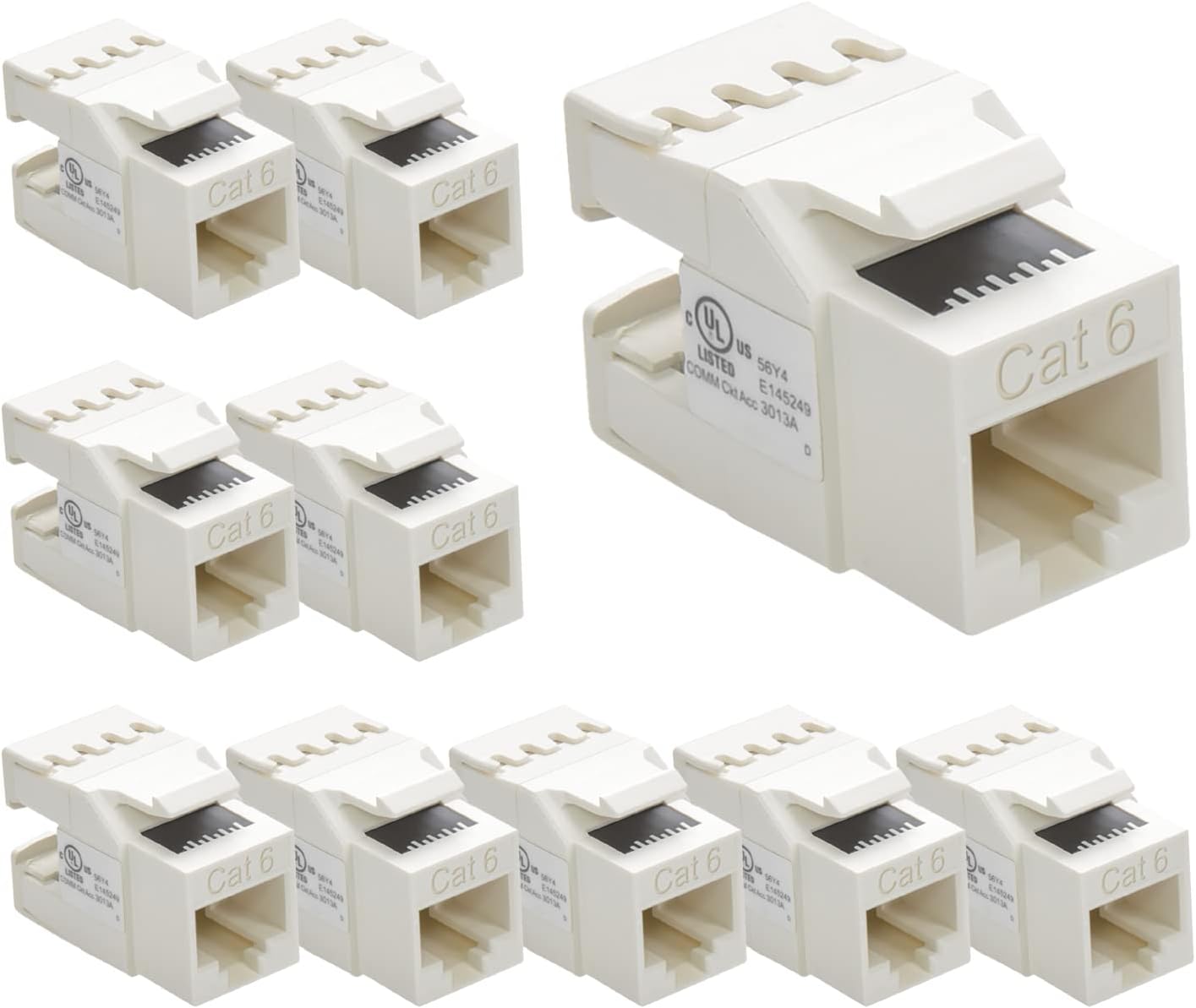 Cat.6 RJ45 Keystone Jack (50-Pack, Gray) D941