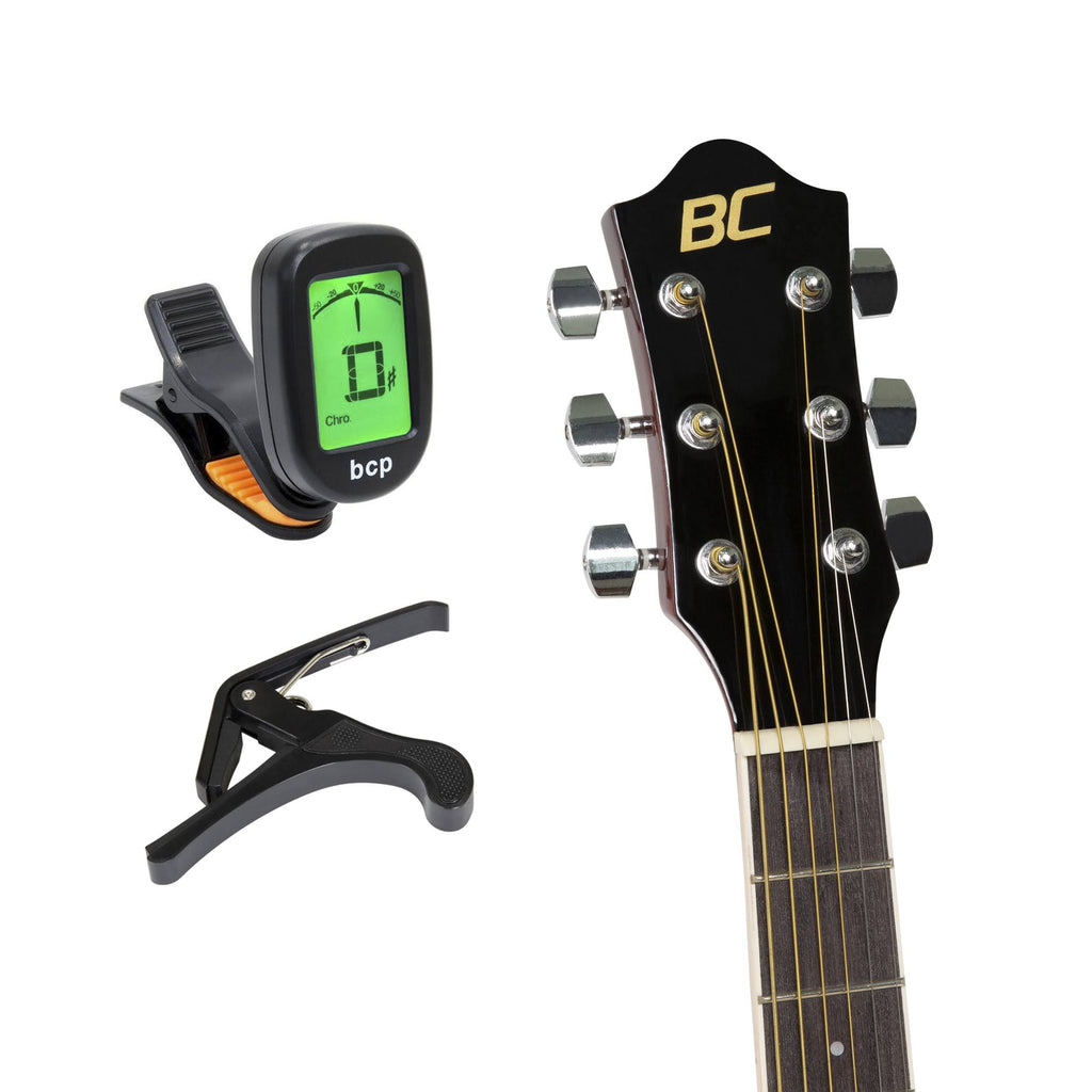 41in Full Size Acoustic Electric Cutaway Guitar Set with 10-Watt Amp, Capo, E-Tuner, Case X3328