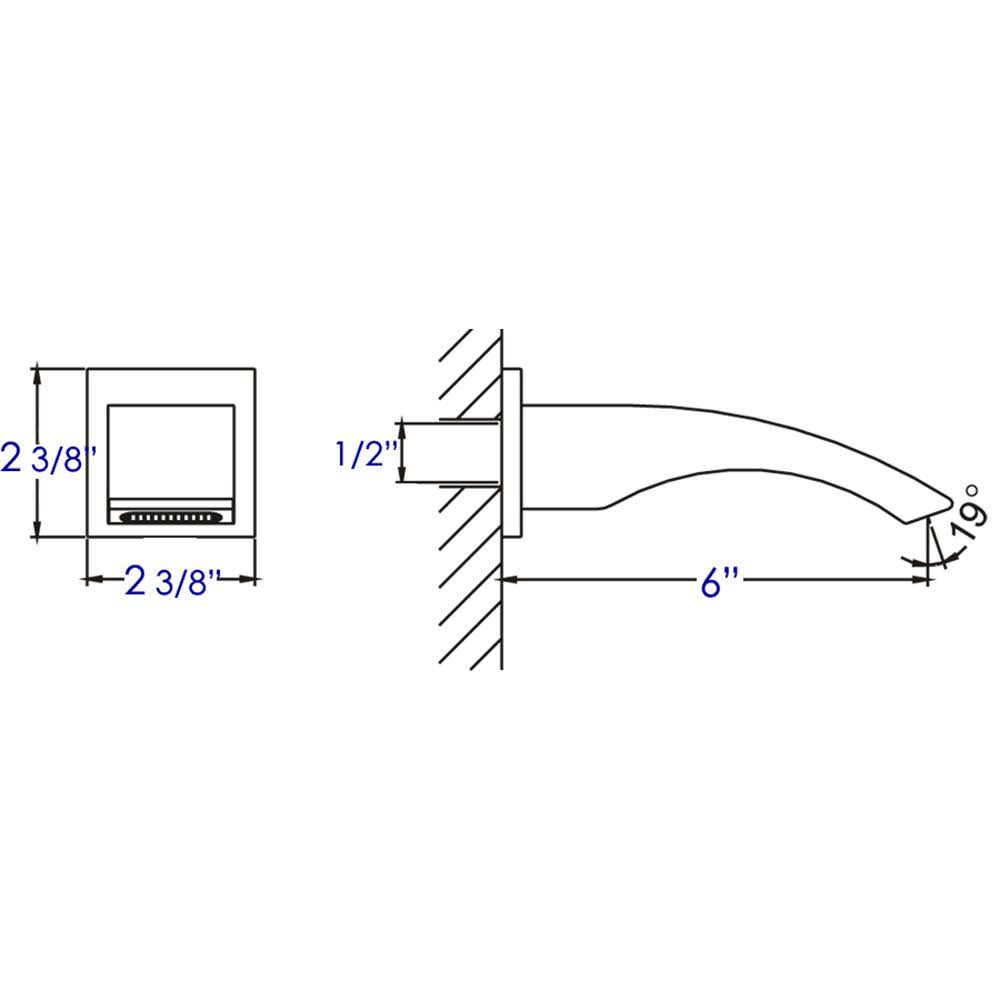 Curved Tub Filler Bathroom Spout Polished Chrome H8369