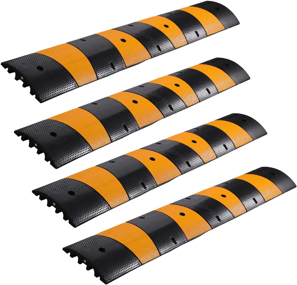 Rubber Cable Protector, 2 Channel Driveway Speed Bumps, Heavy-Duty Cord Cover N280