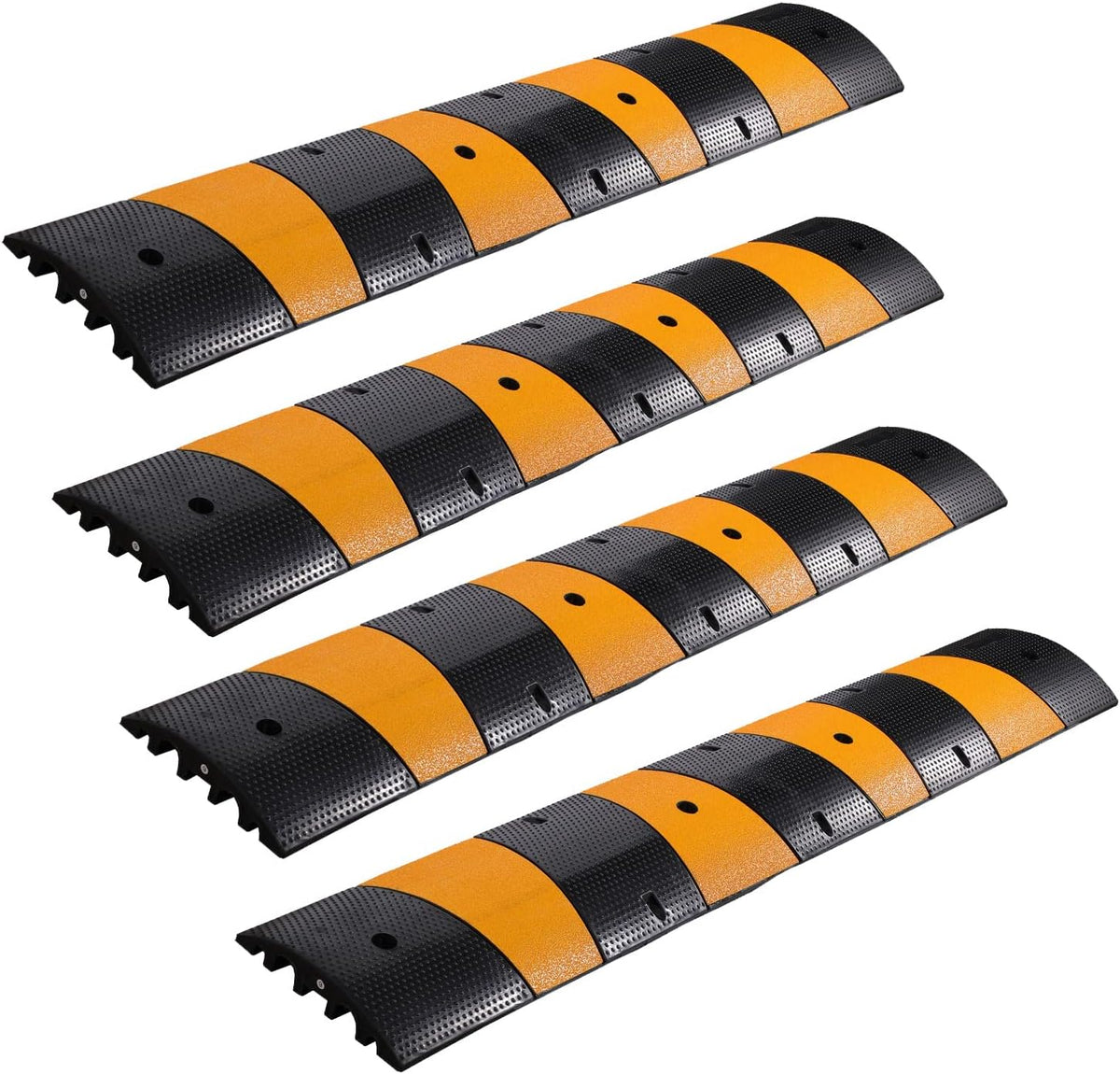 Rubber Cable Protector, 2 Channel Driveway Speed Bumps, Heavy-Duty Cord Cover N280