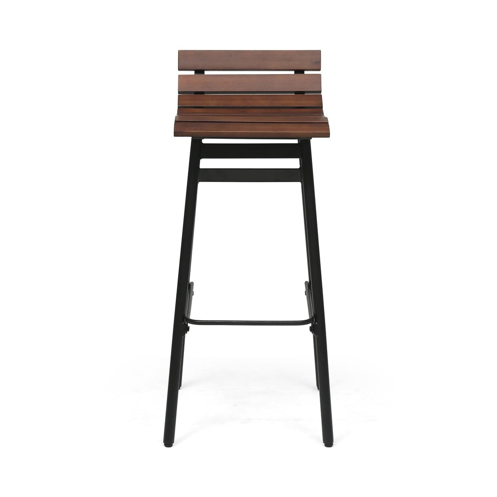 Wooden Barstool Set of 2 Dark Brown V615