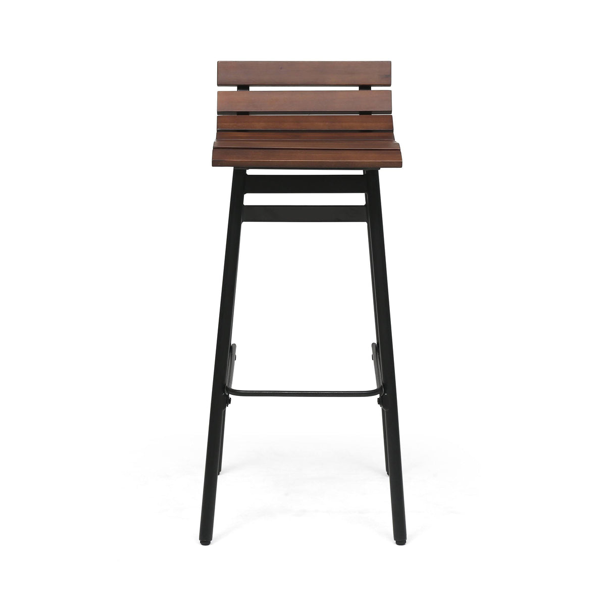Wooden Barstool Set of 2 Dark Brown V615