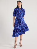 Asymmetrical Ruffle Midi Dress Y433