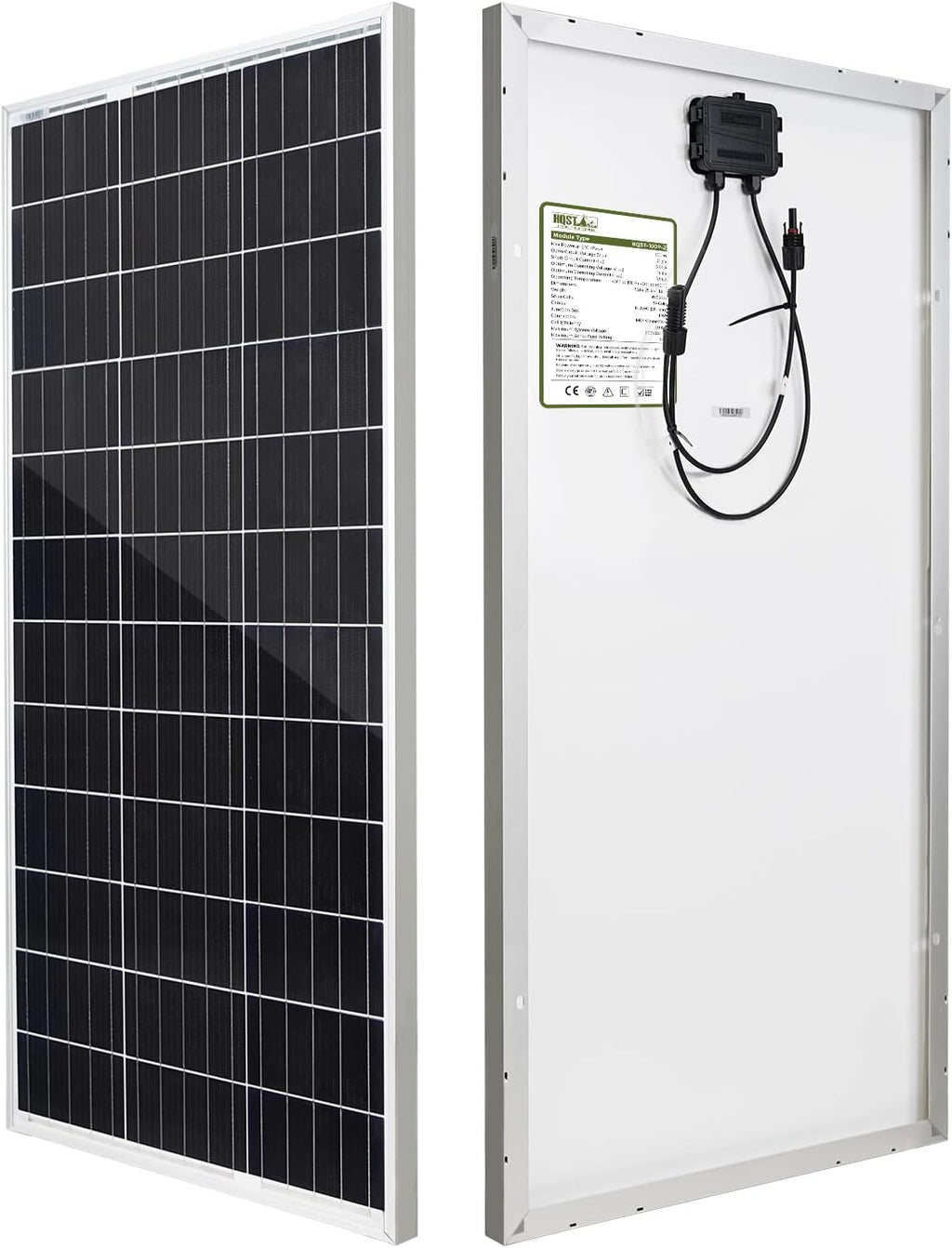 100 Watt 12V Monocrystalline Solar Panel with Solar Connectors P4437
