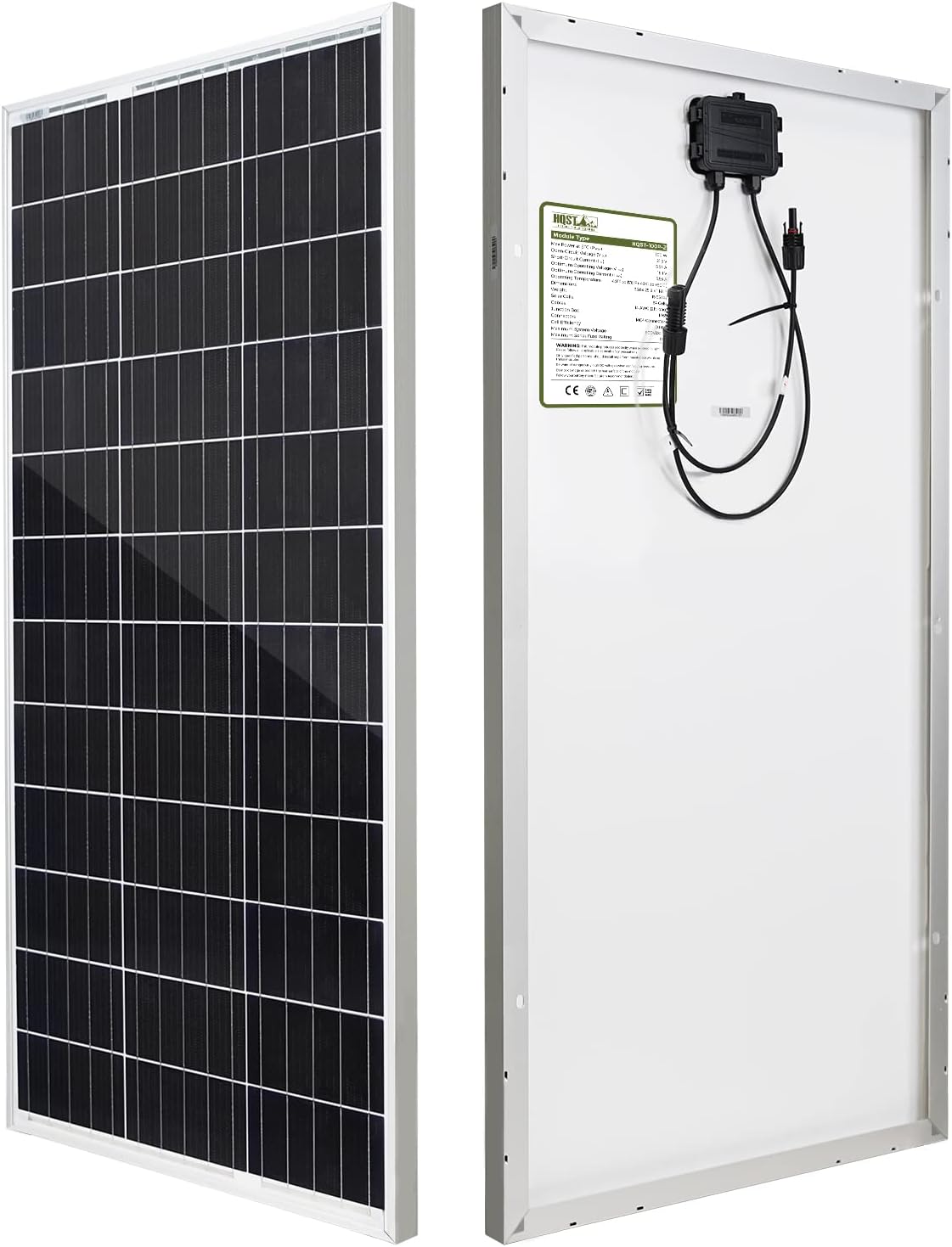 100 Watt 12V Monocrystalline Solar Panel with Solar Connectors P4437