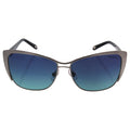 Brushed Silver-Azure Gradient Blue Sunglasses K394