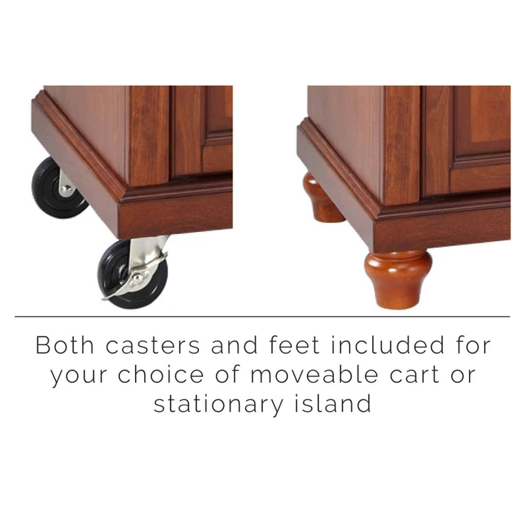Black Granite Top Portable Kitchen Island R631