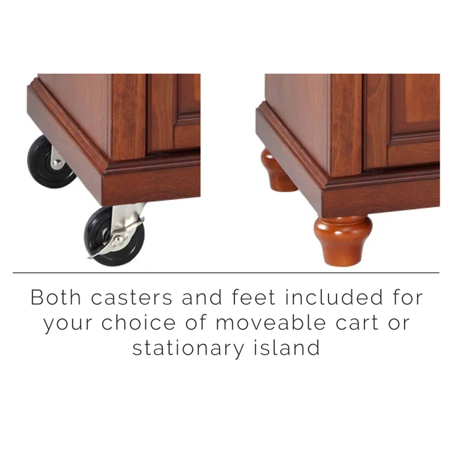 Black Granite Top Portable Kitchen Island R631