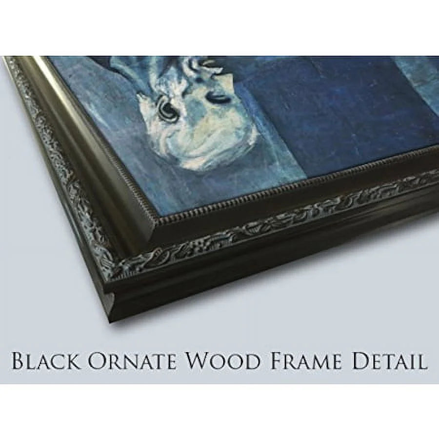 13x18 Black Ornate Wood Framed Double Matting Museum Art Print F764590