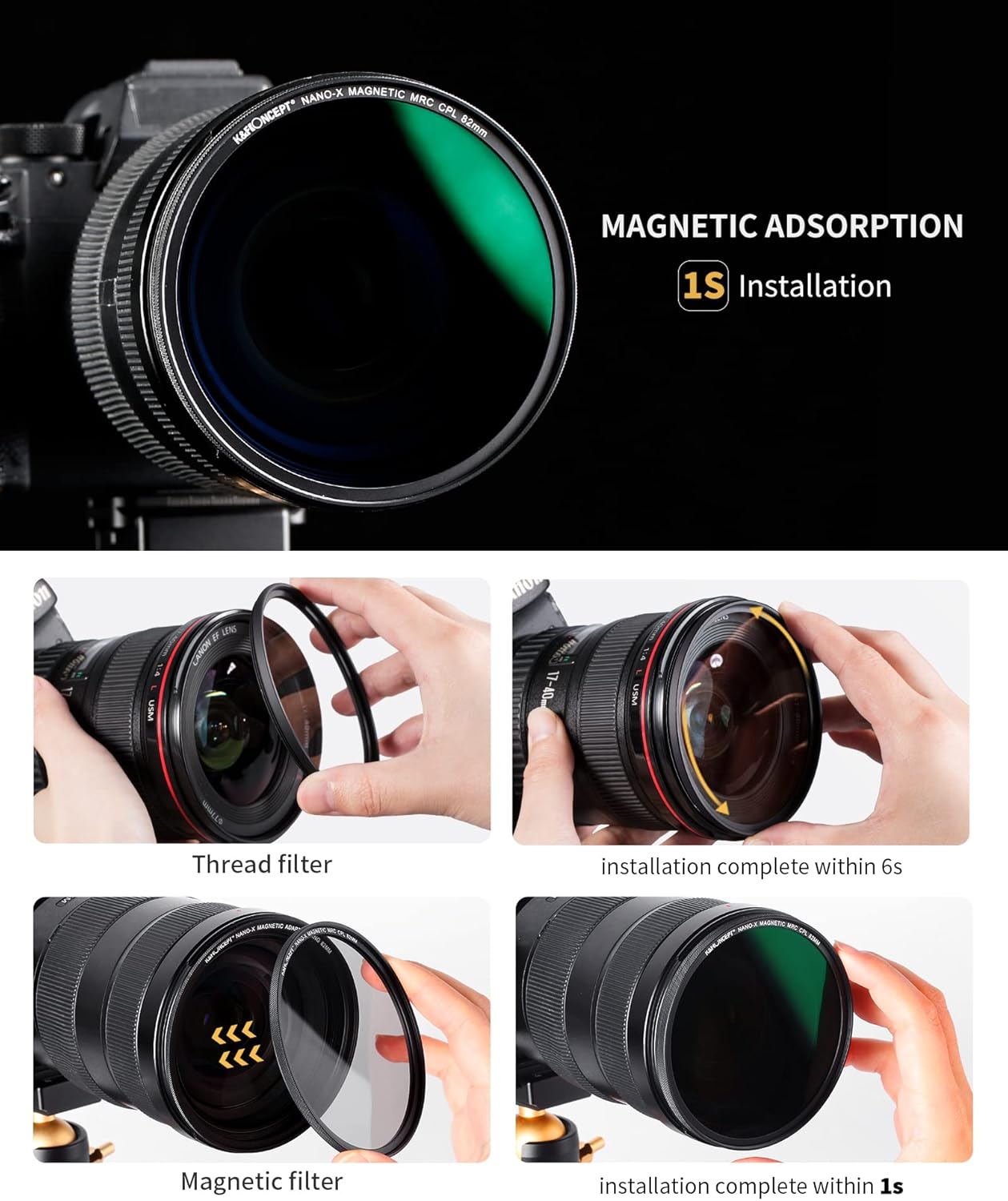 82mm Circular Polarizing Filter Kit with Adapter Ring and Lens Cap S156