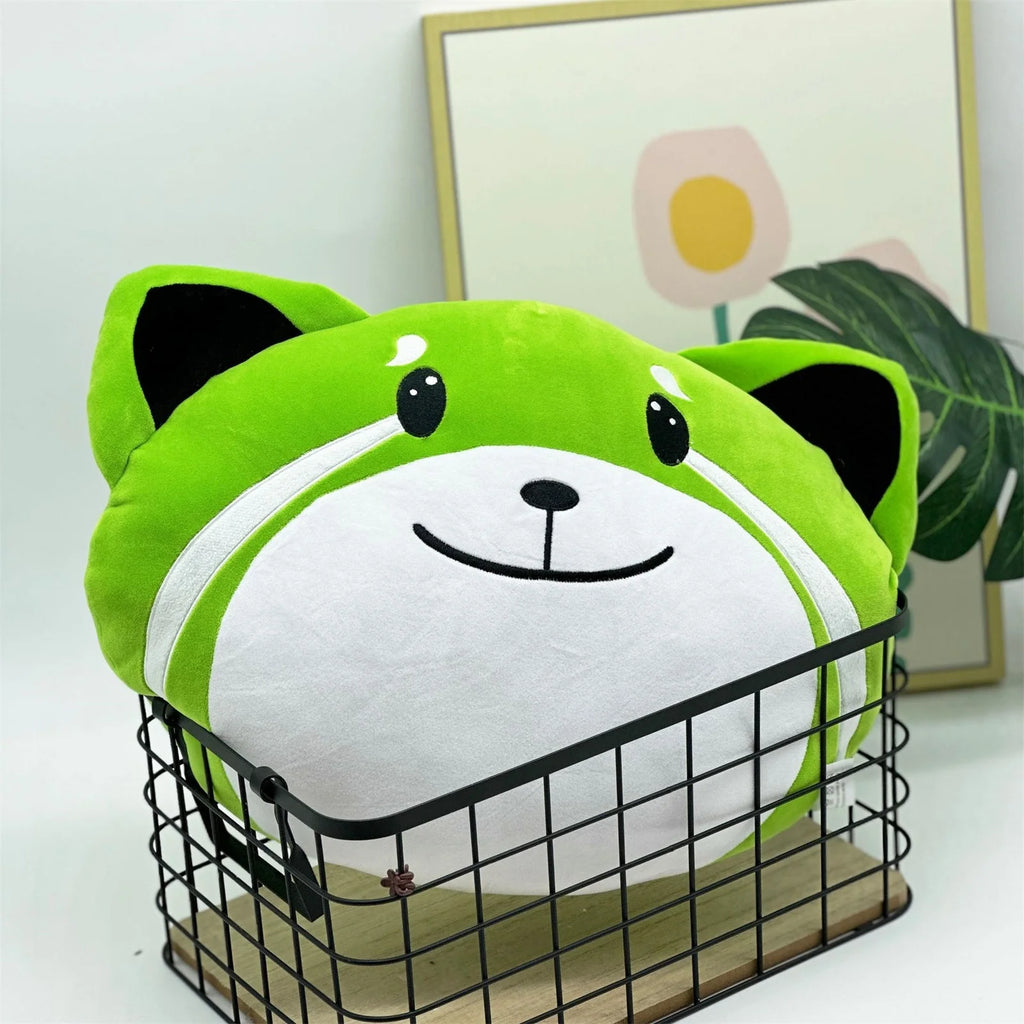 Green Foxes Plush Stuffed Animal Pillow B343