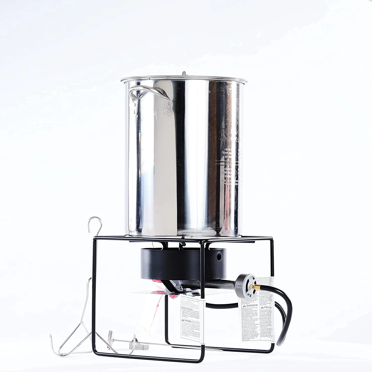 12 in. Welded Square Turkey Fryer Package with Stainless Steel Pot P5380