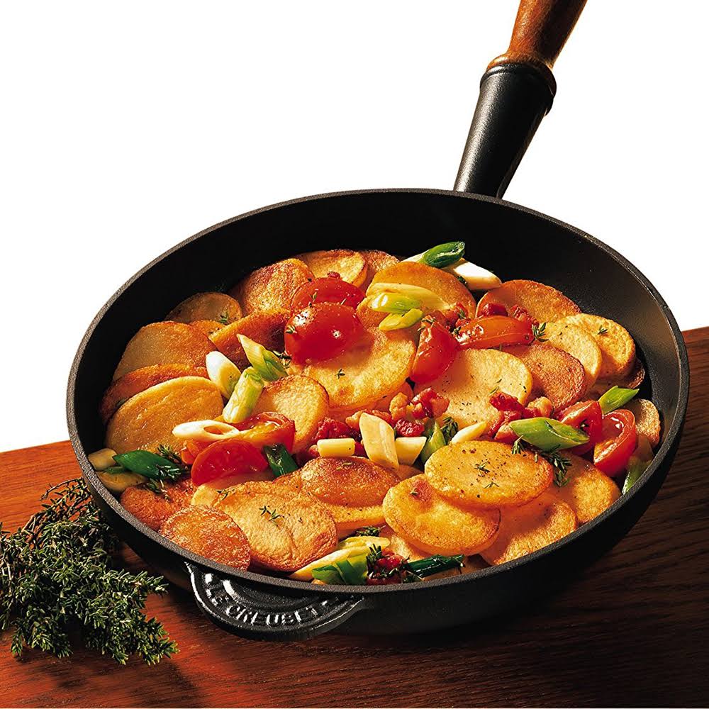 Cast Iron Frying Pan with Wooden Handle, 24 cm - Cerise X778