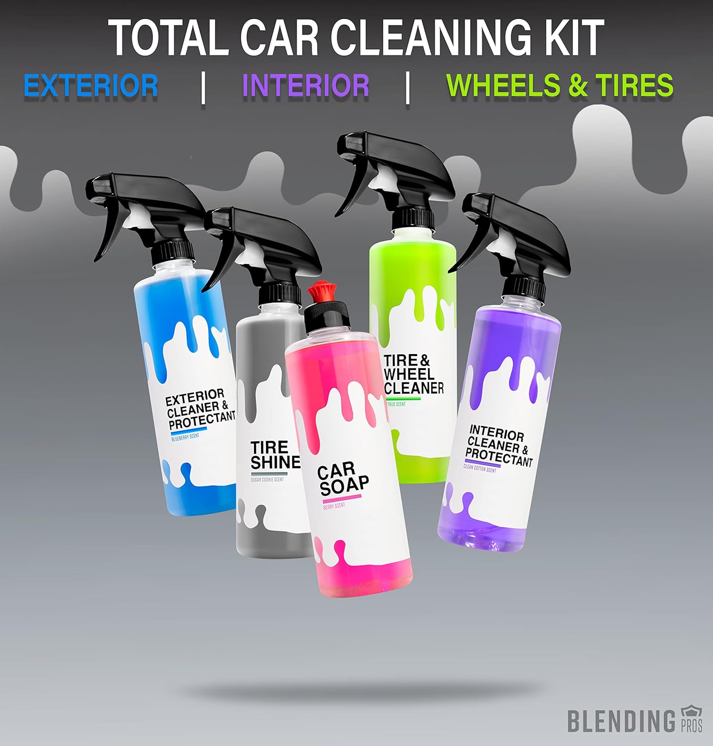 Car Cleaning Kit with Car Soap, Tire Shine, Tire & Wheel Cleaner, Pack of 2 P28931