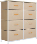 Beige 8 Drawer Fabric Storage Tower Z6516