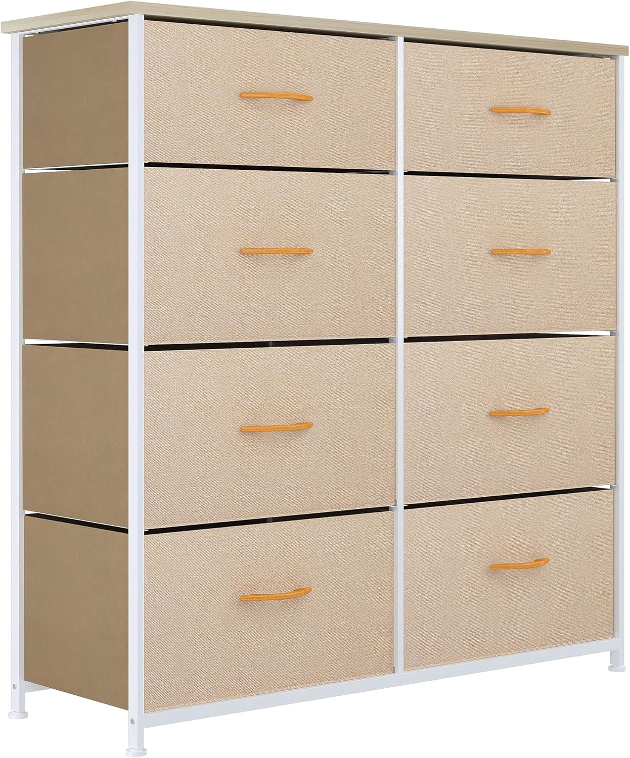 Beige 8 Drawer Fabric Storage Tower Z6516
