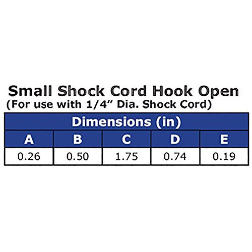 Small Shock/Bungee Cord Hook Open (4 Pack) P139