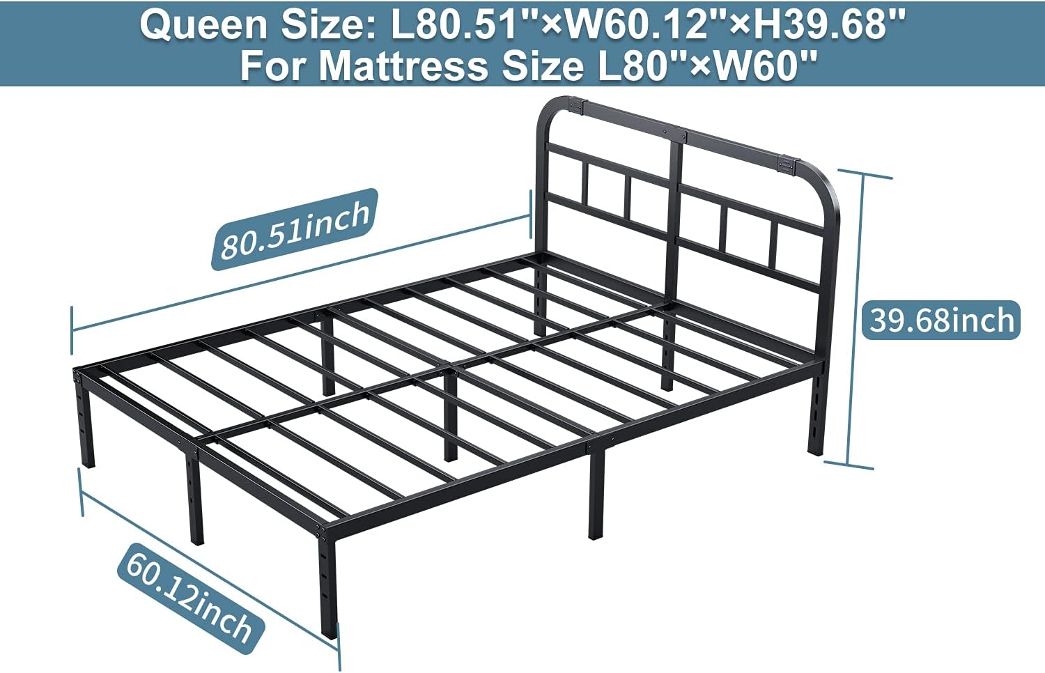14" Heavy Duty Metal Bed Frame California King Y8138