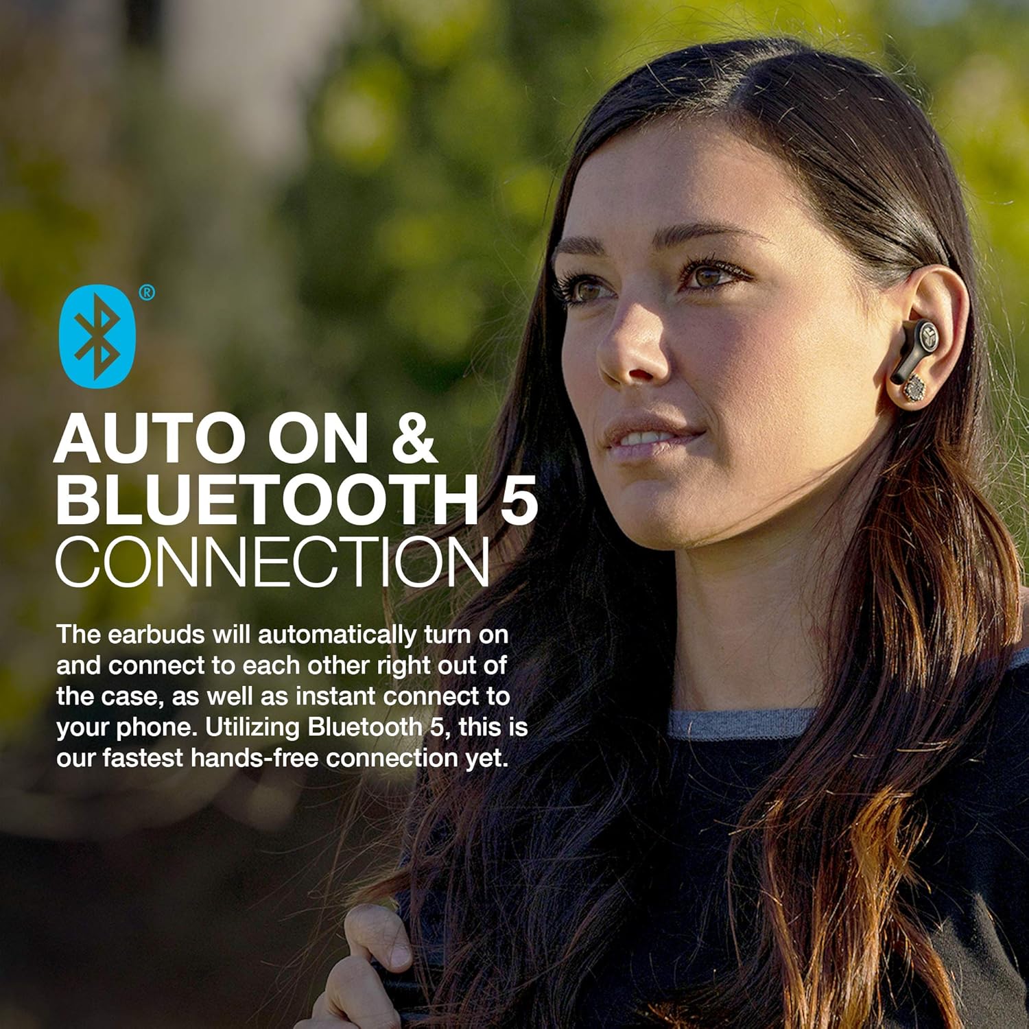 True Wireless Bluetooth Earbuds with Charging Case, Black, Bluetooth 5.0, Pack of 2 D47987