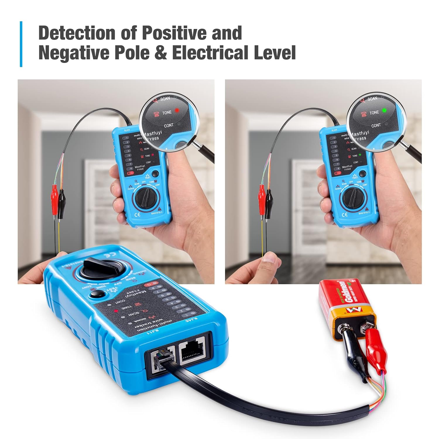 RJ11 RJ45 Network Cable Tester with Probe and Carrying Bag G32370
