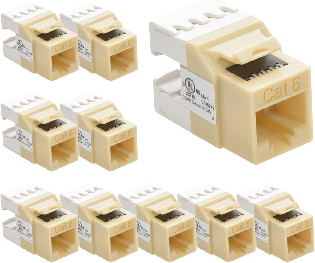 Cat.6 RJ45 Keystone Jack (50-Pack, Gray) D941