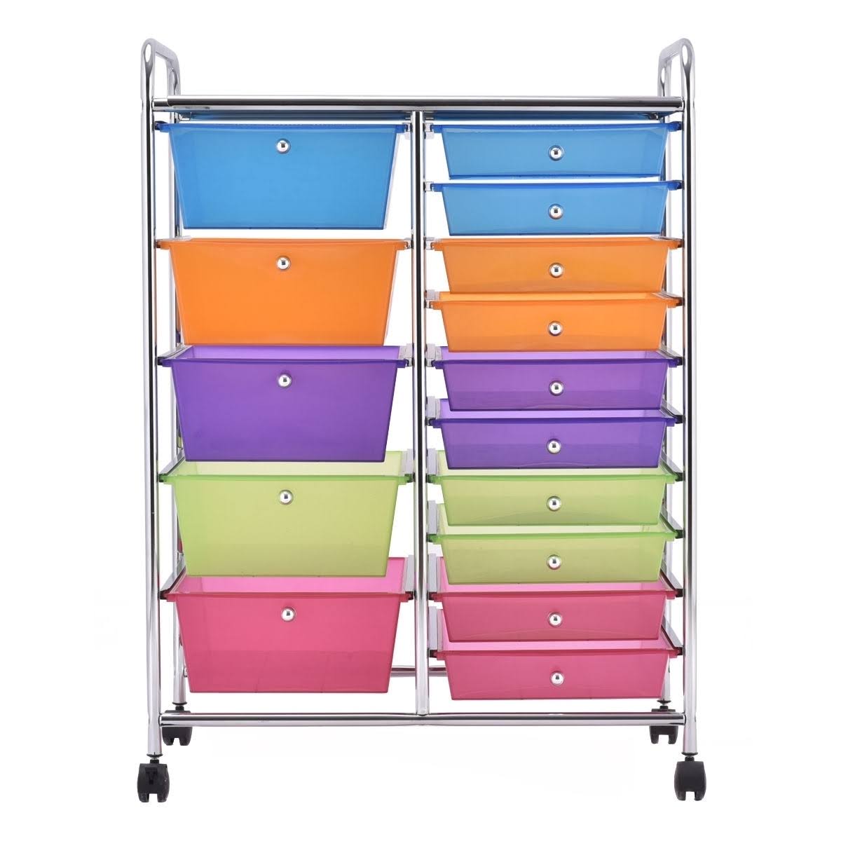 15 Drawers Rolling Storage Cart Organizer J152553