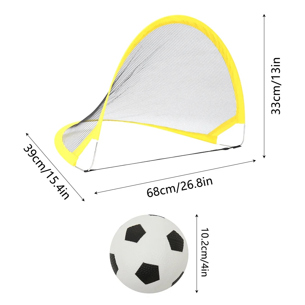 2Pcs Portable Foldable Dome Shaped Football Goals with Inflatable Ball and Air Pump P218