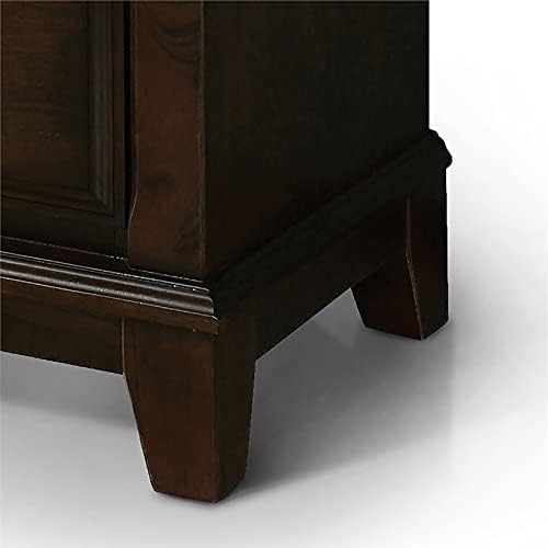 Solid Wood 5-Drawer Chest in Brown Cherry T7630
