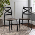 Grey Wash X-Back Dining Chair (Set of 2) V11406