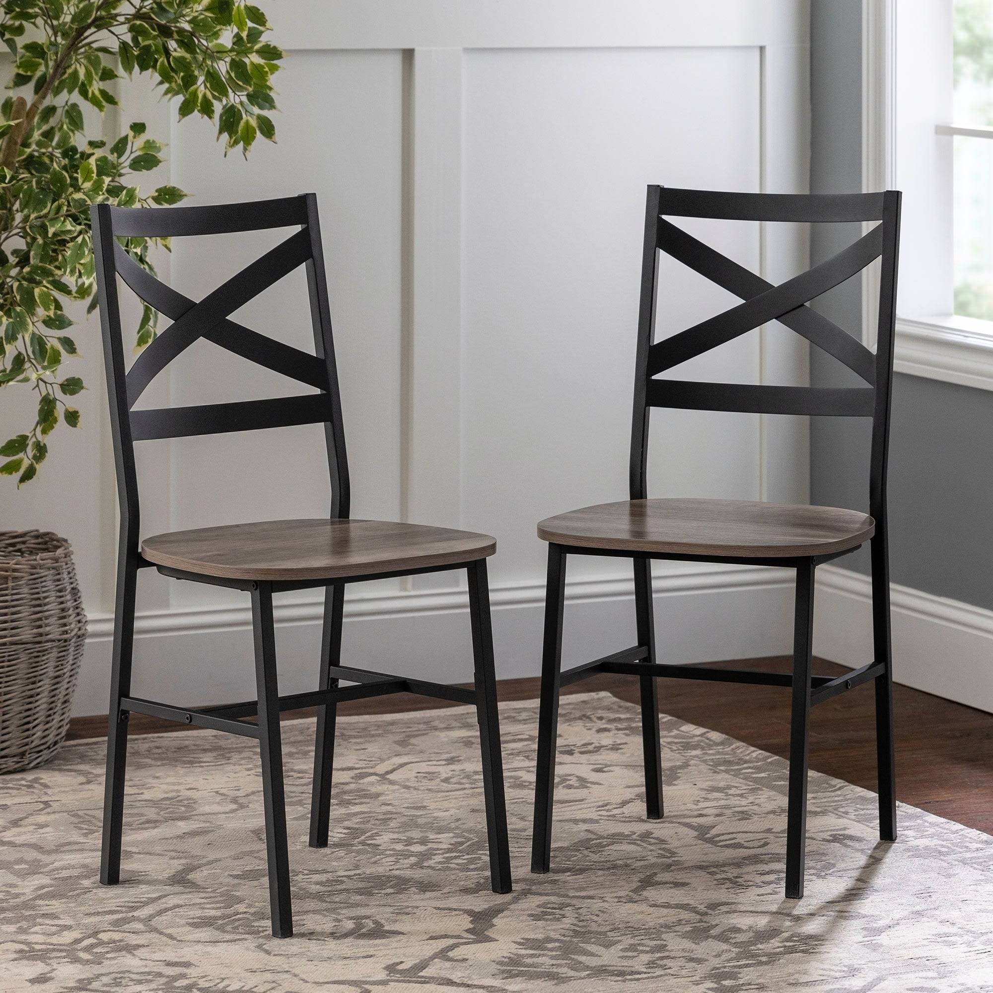 Grey Wash X-Back Dining Chair (Set of 2) V11406