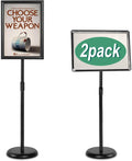 Heavy Duty Adjustable Aluminum Floor Standing Sign Holder, Black R127