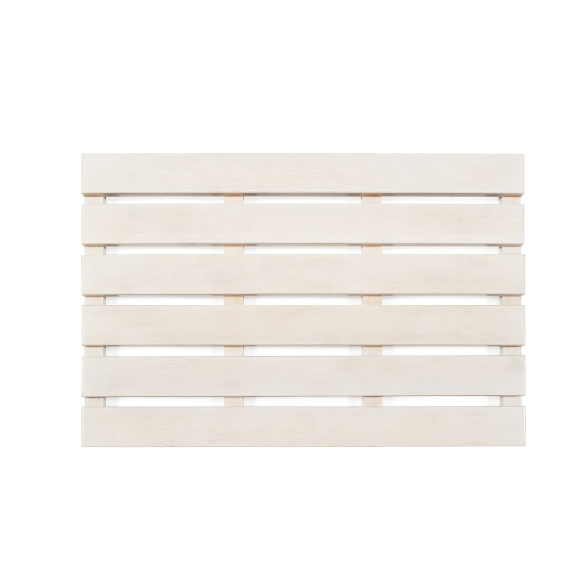 White Wash Bamboo Bath Mat W213156