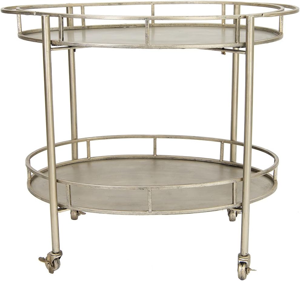 Gold 2 Tier Metal Bar Cart on Casters K951